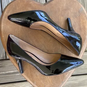 NWOT Antonio Melani ODETAH Black Patent Leather Heels Pumps Womens Shoes Size 7M