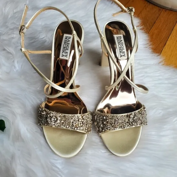 ◽️NWOT Badgley Mischka 'Carolyn' Strappy Embellished Evening Shoe, 8.5