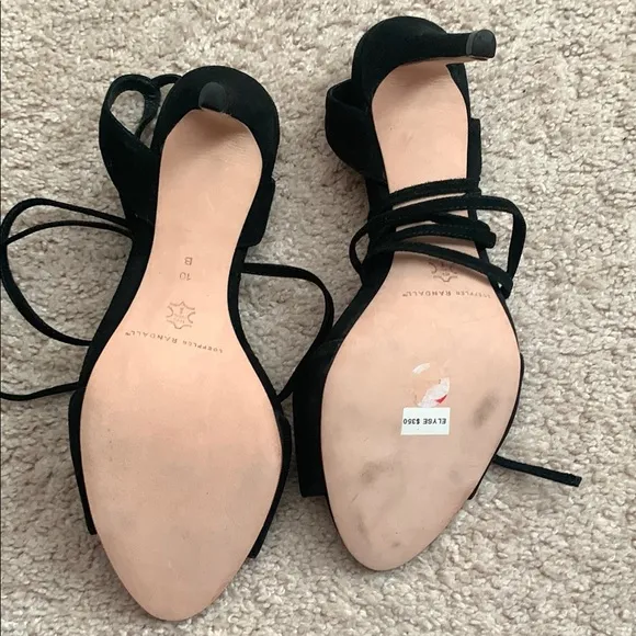 NWOT Black Strappy Suede Heels