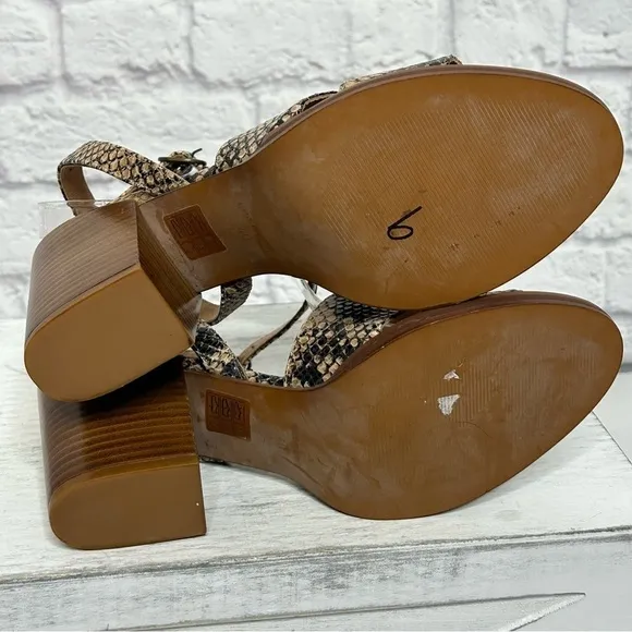 NWOT Garnet Hill Maya Ankle-Strap Block-Heel Sandals