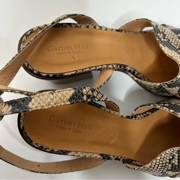 NWOT Garnet Hill Maya Ankle-Strap Block-Heel Sandals