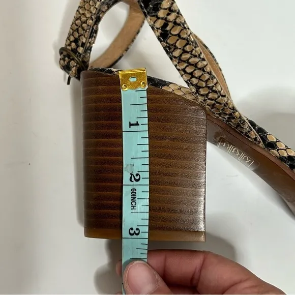 NWOT Garnet Hill Maya Ankle-Strap Block-Heel Sandals