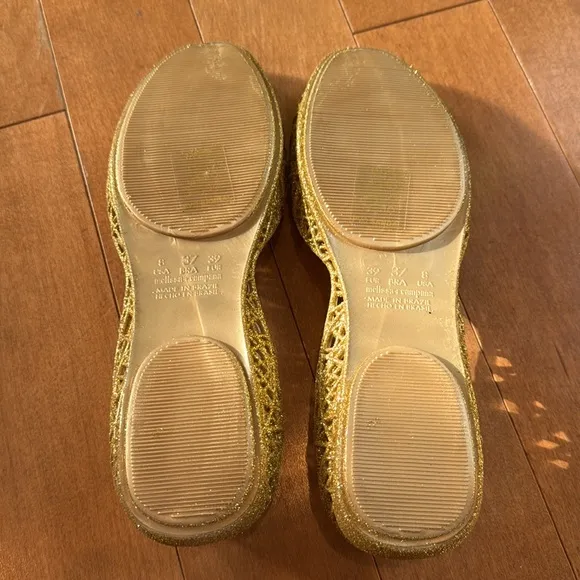 NWOT Melissa   Campana Gold Glitter Jelly Shoes in 8
