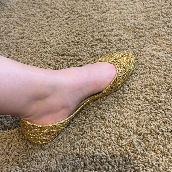NWOT Melissa   Campana Gold Glitter Jelly Shoes in 8