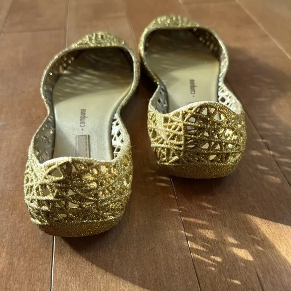 NWOT Melissa   Campana Gold Glitter Jelly Shoes in 8