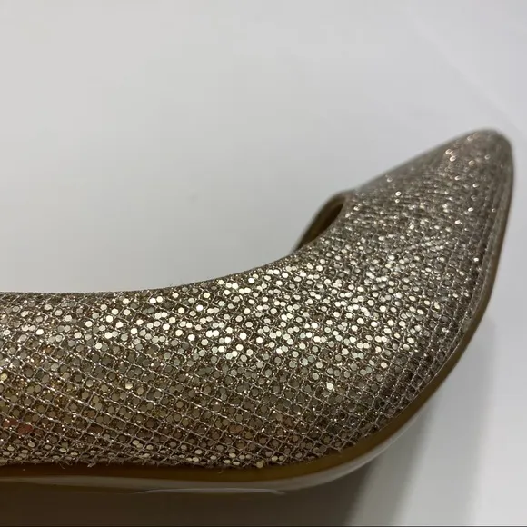 NWOT Michael Kors Gold Glitter Heels Womens Shoes Champagne Fancy 7