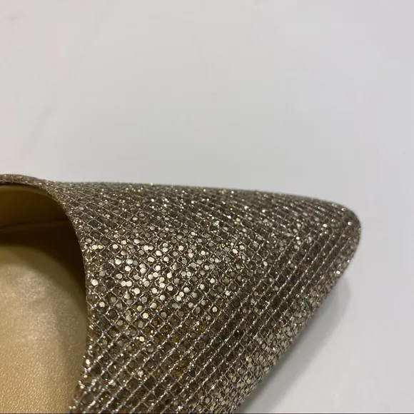 NWOT Michael Kors Gold Glitter Heels Womens Shoes Champagne Fancy 7
