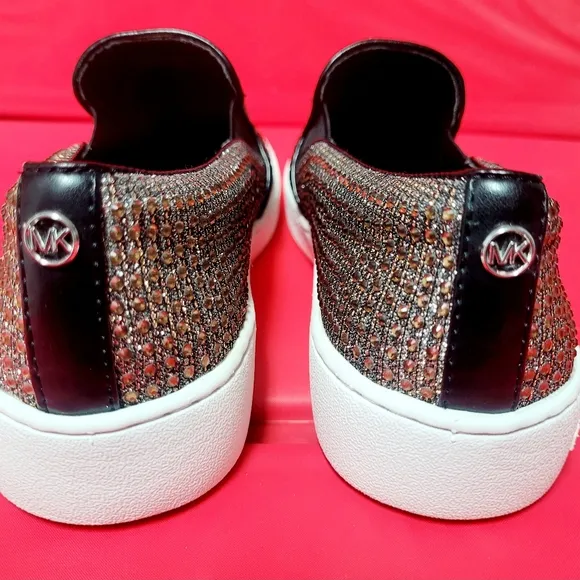 NWOT Michael Kors Keaton Bronze SlipOn Rhinestone Studded Women's Shoes size 6.5