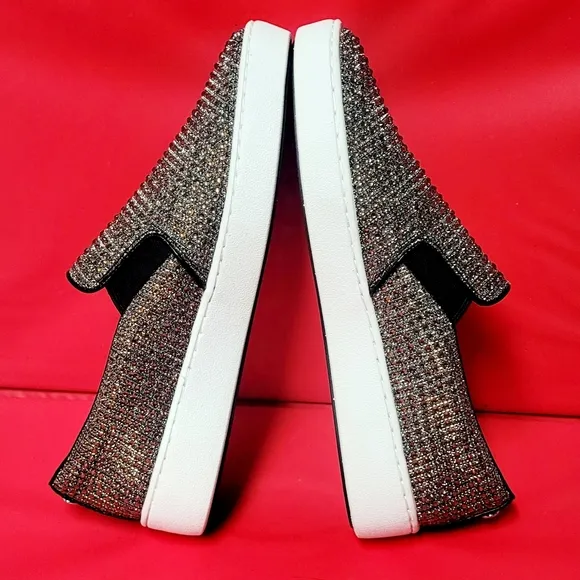 NWOT Michael Kors Keaton Bronze SlipOn Rhinestone Studded Women's Shoes size 6.5