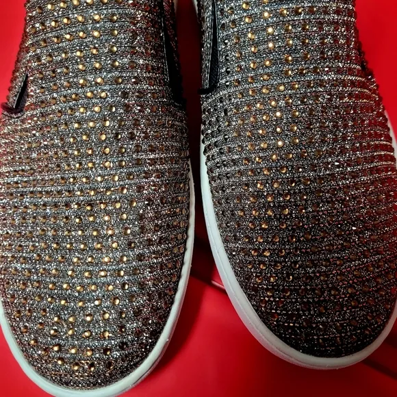 NWOT Michael Kors Keaton Bronze SlipOn Rhinestone Studded Women's Shoes size 6.5
