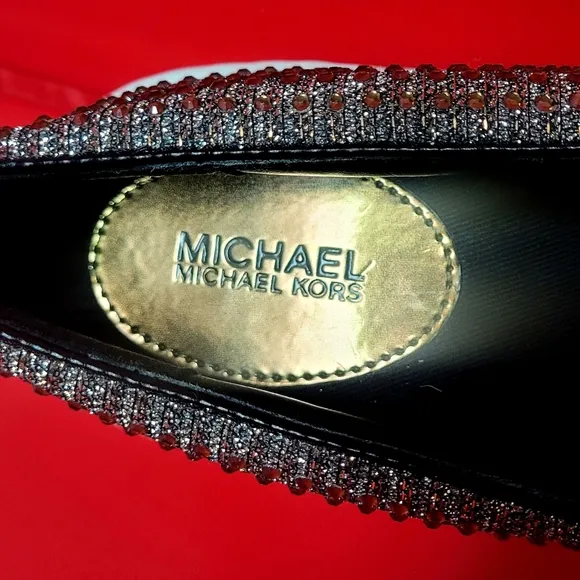 NWOT Michael Kors Keaton Bronze SlipOn Rhinestone Studded Women's Shoes size 6.5