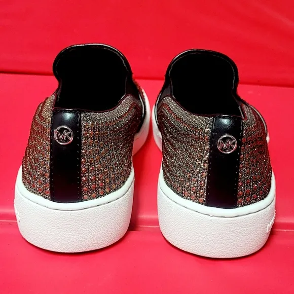 NWOT Michael Kors Keaton Bronze SlipOn Rhinestone Studded Women's Shoes size 6.5