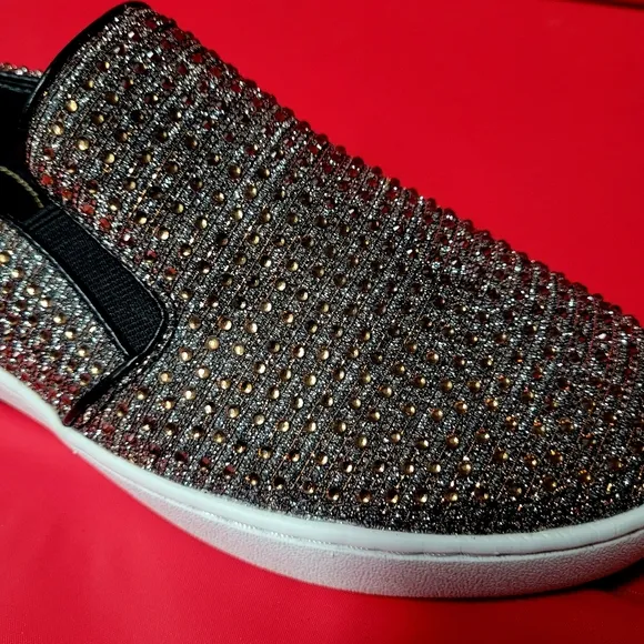 NWOT Michael Kors Keaton Bronze SlipOn Rhinestone Studded Women's Shoes size 6.5