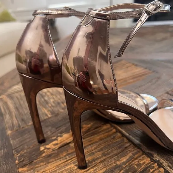 NWOT STUART WEITZMAN Amelina Metallic Leather Sandals - Sz 8.5