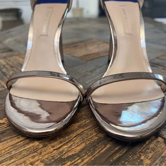 NWOT STUART WEITZMAN Amelina Metallic Leather Sandals - Sz 8.5