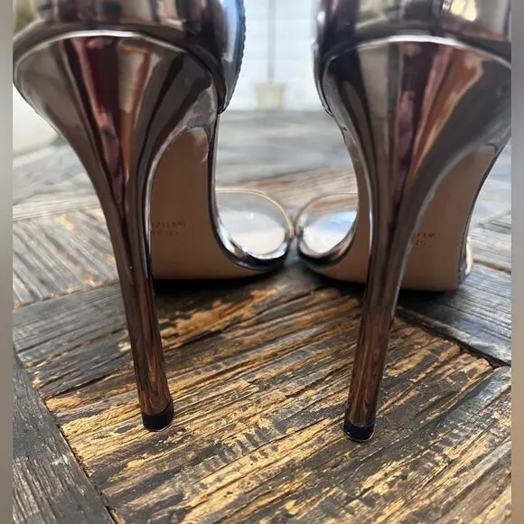 NWOT STUART WEITZMAN Amelina Metallic Leather Sandals - Sz 8.5