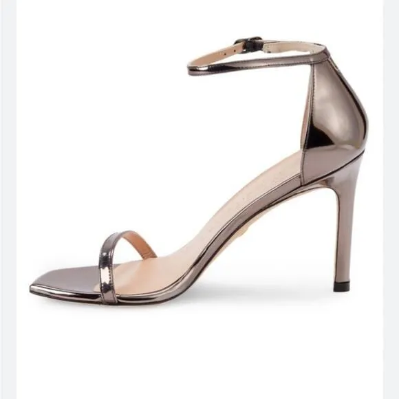 NWOT STUART WEITZMAN Amelina Metallic Leather Sandals - Sz 8.5