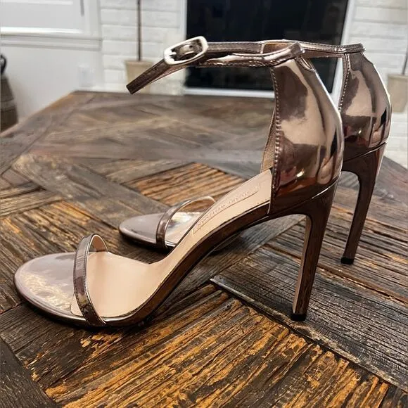 NWOT STUART WEITZMAN Amelina Metallic Leather Sandals - Sz 8.5