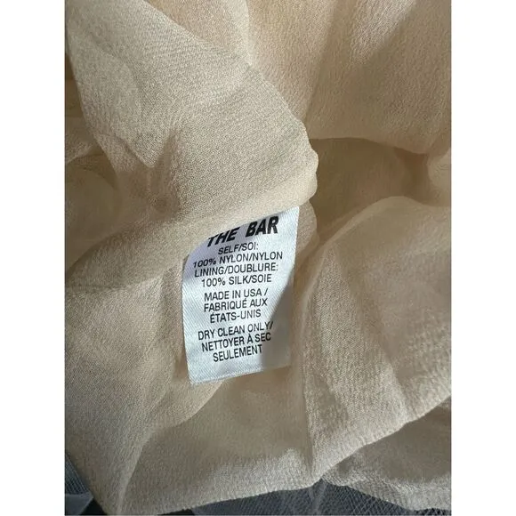 NWOT The Bar Sleeveless Layered Ruffled Tulle Henri Gown Maxi Dress Cream Size 2