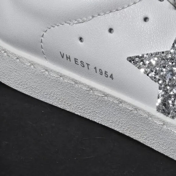 NWOT Vintage Havana VH Carla Sneaker White Silver Glitter Womens Size 8