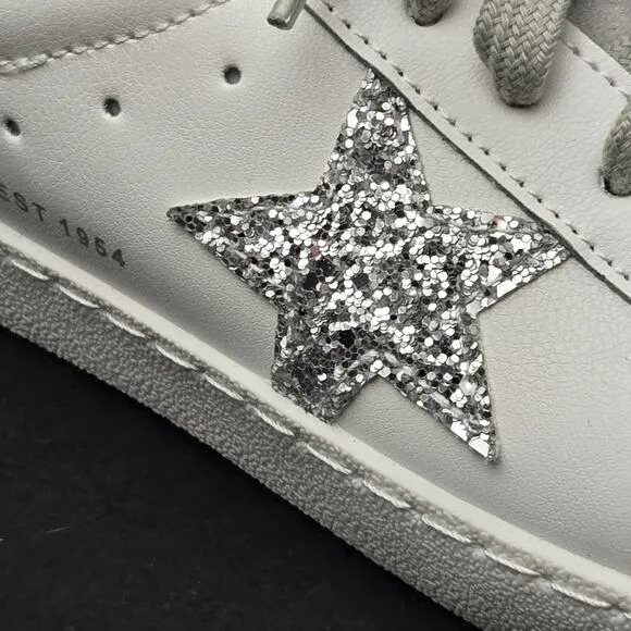 NWOT Vintage Havana VH Carla Sneaker White Silver Glitter Womens Size 8