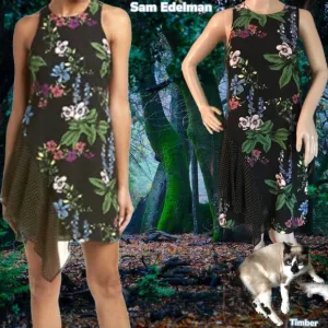 NWT $138 Sam Edelman | Y2K | Mixed Botanical Polka Dot Print Side Ruffles
