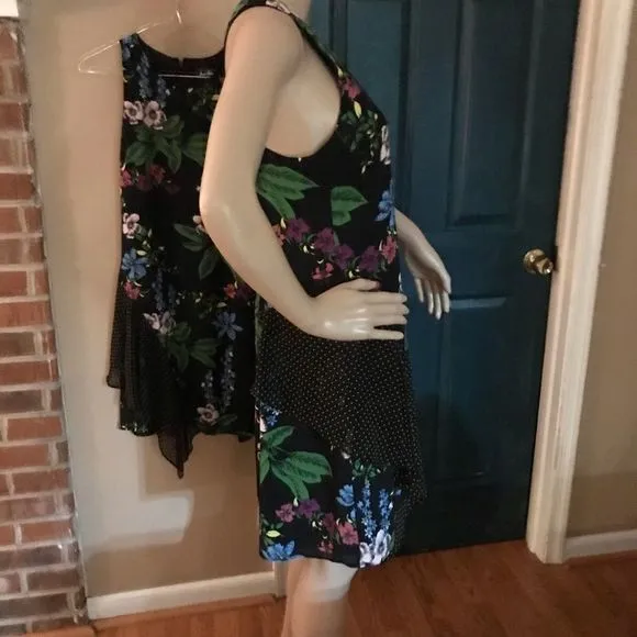 NWT $138 Sam Edelman | Y2K | Mixed Botanical Polka Dot Print Side Ruffles
