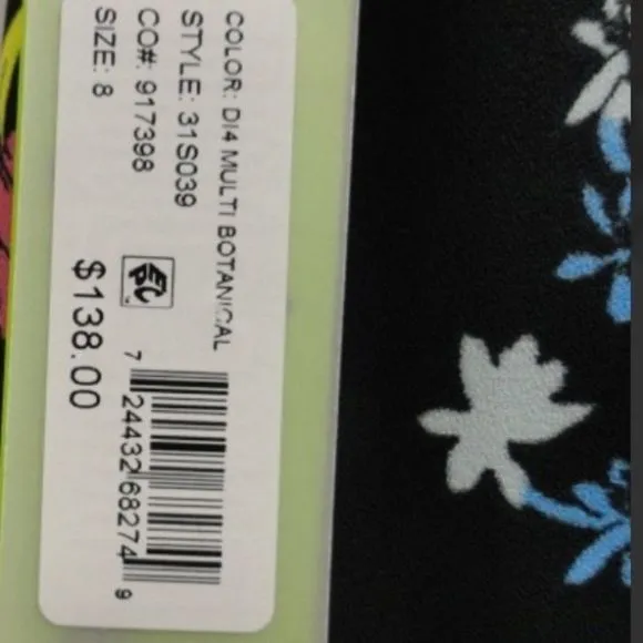 NWT $138 Sam Edelman | Y2K | Mixed Botanical Polka Dot Print Side Ruffles