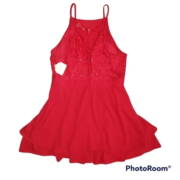 NWT Altar'd State Red Sequins Lace Tired Dress Size XL