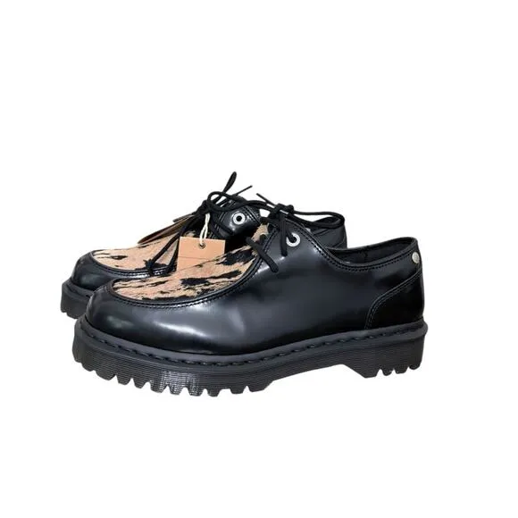 NWT! Dr. Martens Zeffir 3i Bex Buttero Hair On Shoes in Black Beige - Size 11