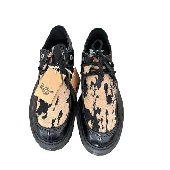NWT! Dr. Martens Zeffir 3i Bex Buttero Hair On Shoes in Black Beige - Size 11