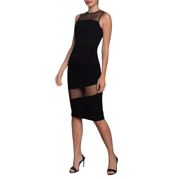 NWT Dress The Population Valerie Sheer Bodycon Midi Dress Small