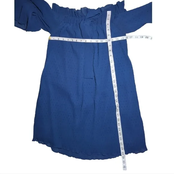NWT English Factory Off Shoulder Ruffle Mini Dress With Bow Tie Size S