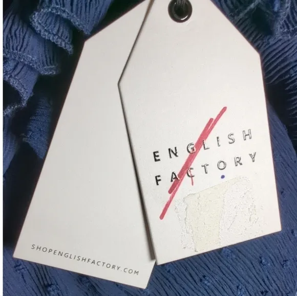 NWT English Factory Off Shoulder Ruffle Mini Dress With Bow Tie Size S