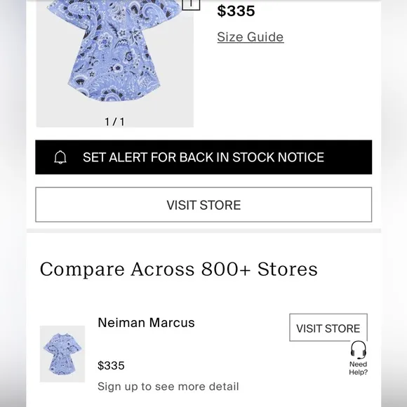 NWT [Etro] Milano Floral &amp; Paisley Print Zip-Up Woven Shirt Dress Girls Size 6