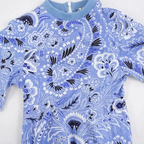 NWT [Etro] Milano Floral &amp; Paisley Print Zip-Up Woven Shirt Dress Girls Size 6