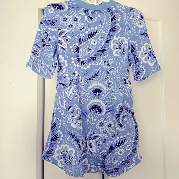 NWT [Etro] Milano Floral &amp; Paisley Print Zip-Up Woven Shirt Dress Girls Size 6