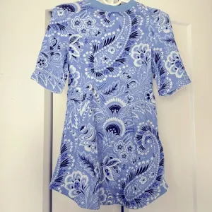 NWT [Etro] Milano Floral &amp; Paisley Print Zip-Up Woven Shirt Dress Girls Size 6