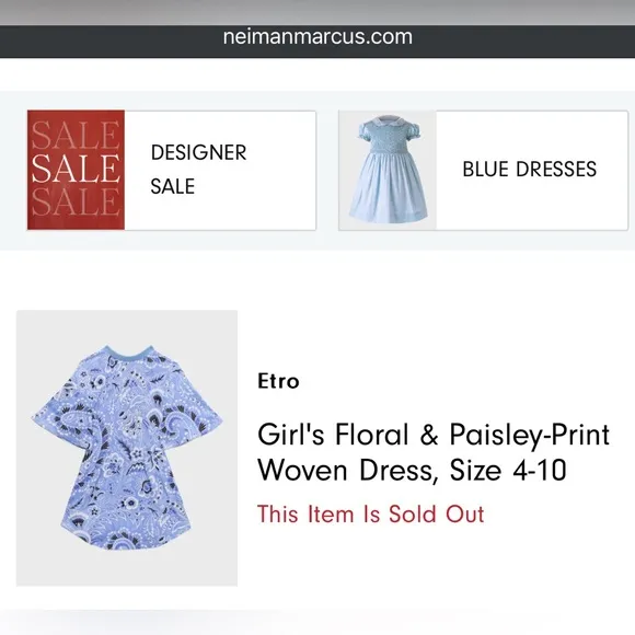 NWT [Etro] Milano Floral &amp; Paisley Print Zip-Up Woven Shirt Dress Girls Size 6