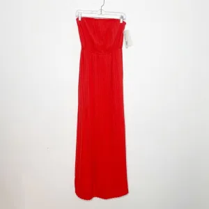 NWT Gianni Binni Coral Plisse Pleated Strapless Dress Size Small