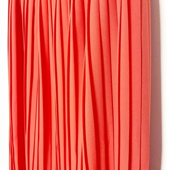 NWT Gianni Binni Coral Plisse Pleated Strapless Dress Size Small