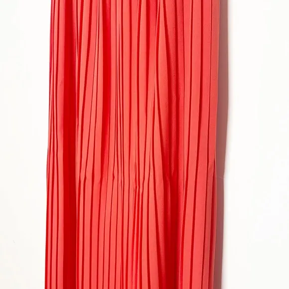 NWT Gianni Binni Coral Plisse Pleated Strapless Dress Size Small