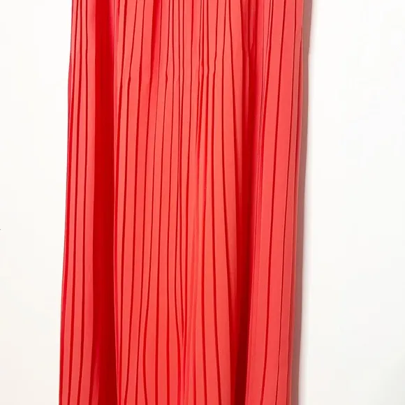 NWT Gianni Binni Coral Plisse Pleated Strapless Dress Size Small