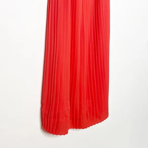 NWT Gianni Binni Coral Plisse Pleated Strapless Dress Size Small