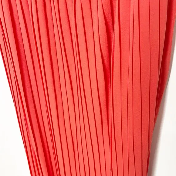 NWT Gianni Binni Coral Plisse Pleated Strapless Dress Size Small