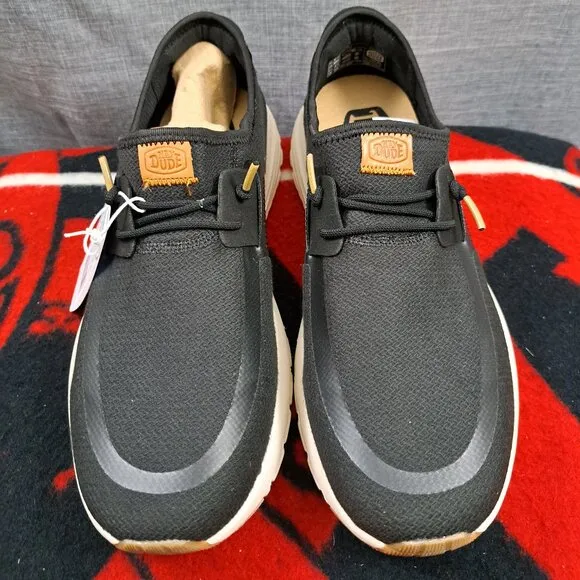 NWT Hey Dude Men Shoes Bneakers Black Sirocco Neutrals Size 10