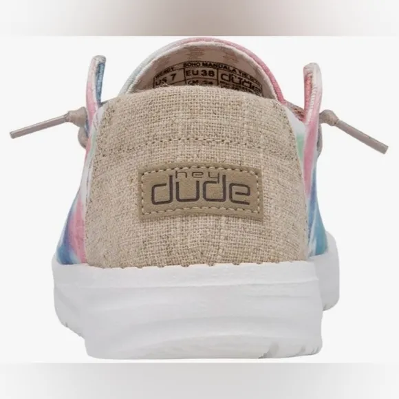 NWT. HEY DUDE  Wendy Boho Girl's Tie-Tyed Casual slip-on shoes