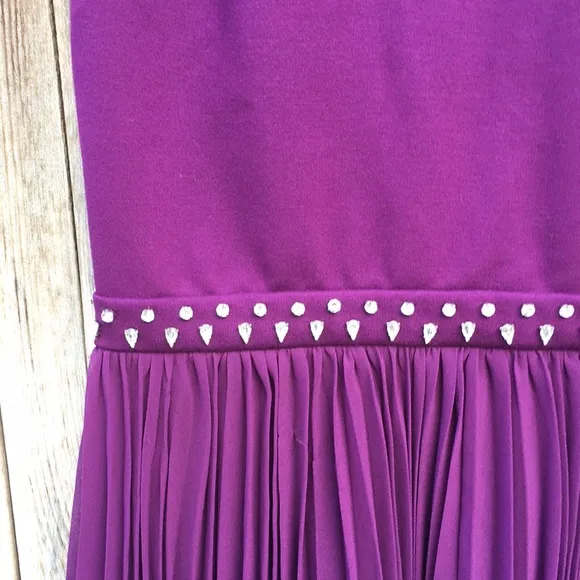 NWT Juicy Couture Rhinestone Embellished Mixed Fabric Mini Dress Purple S