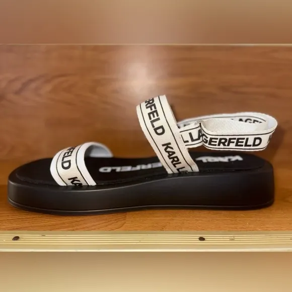 NWT karl Lagerfeld Black &amp; White Sandals Size 10