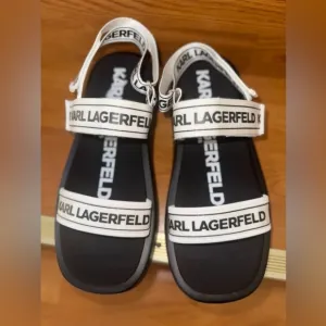 NWT karl Lagerfeld Black &amp; White Sandals Size 10